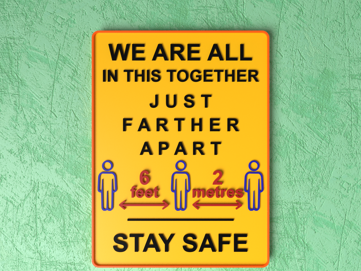 Customizable Safe Distance Sign - Together
