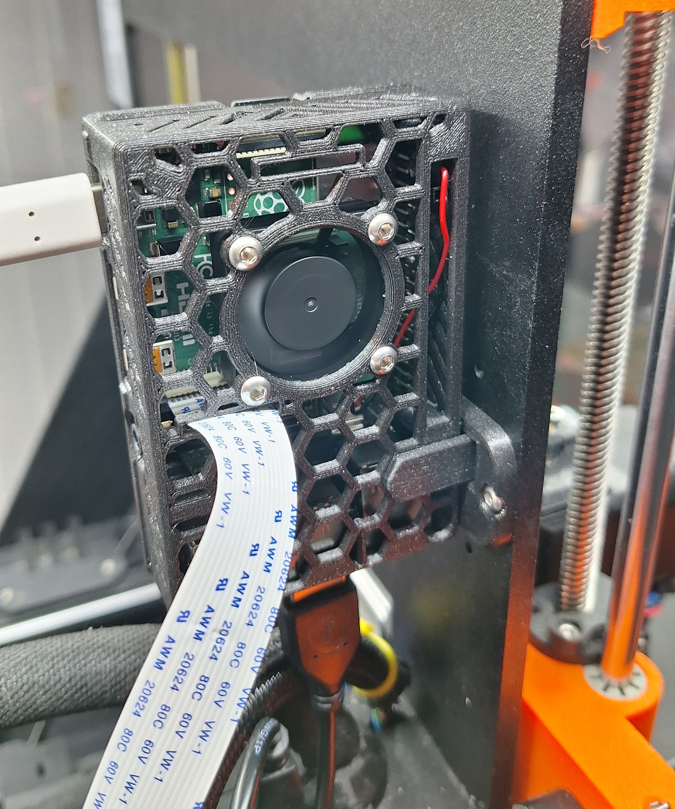 Raspberry Pi 4 Case with optional mount for Prusa MK3 / MK3S / MK3 + MMU2