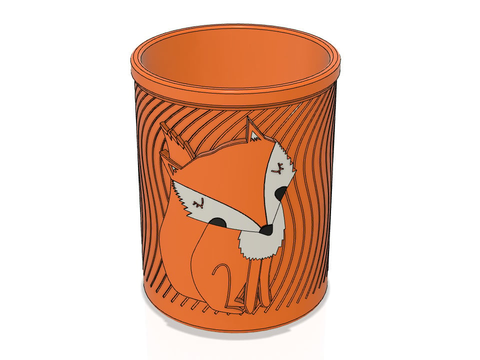 Fox pencil cup