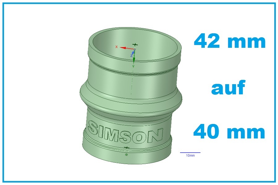 Simson s51 Tuning Ansaug 40 mm auf 42 mm Vergaser TPU