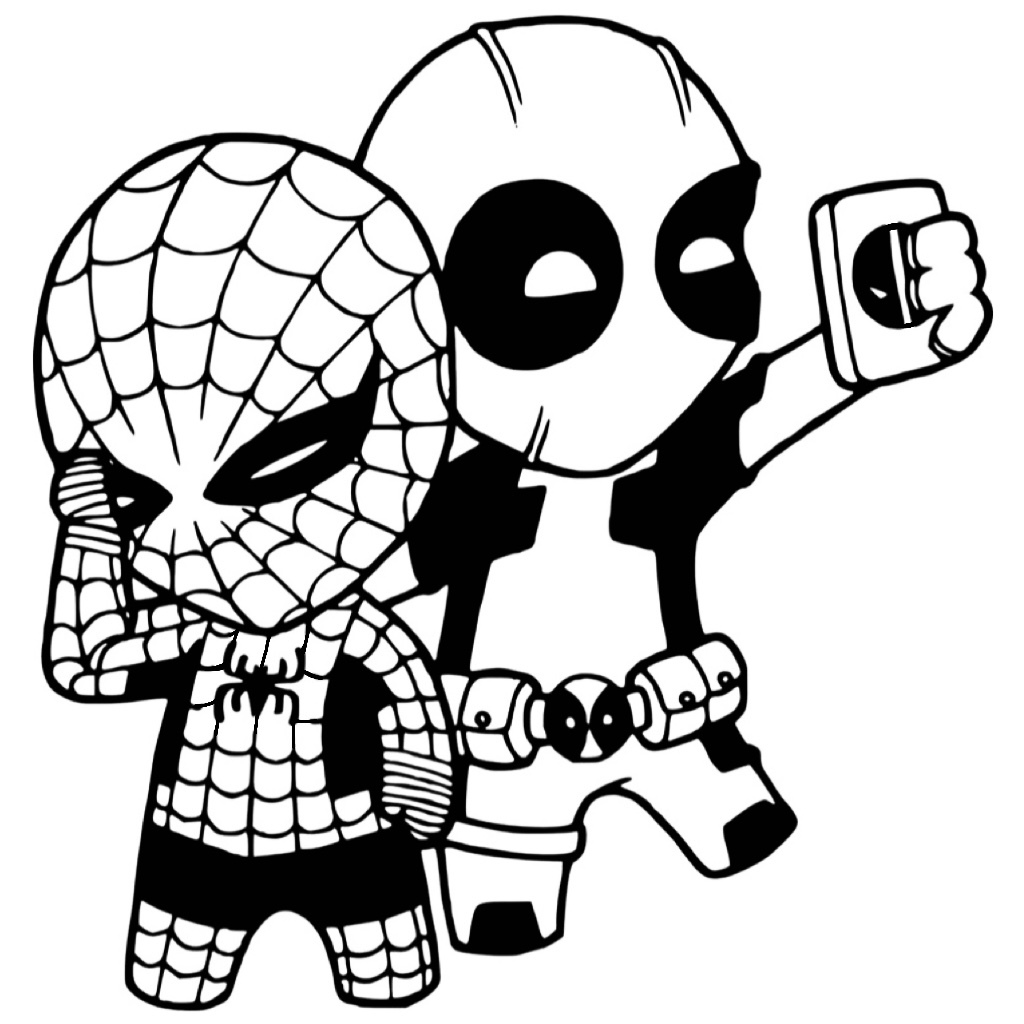 2D Spiderman and Deadpool