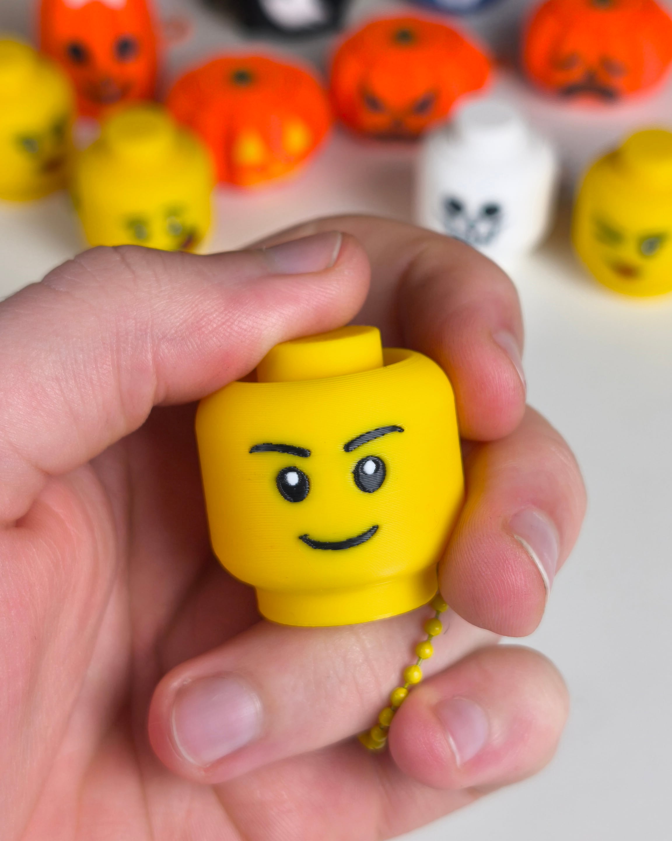 Lego Head Fidget Clicker Keychain