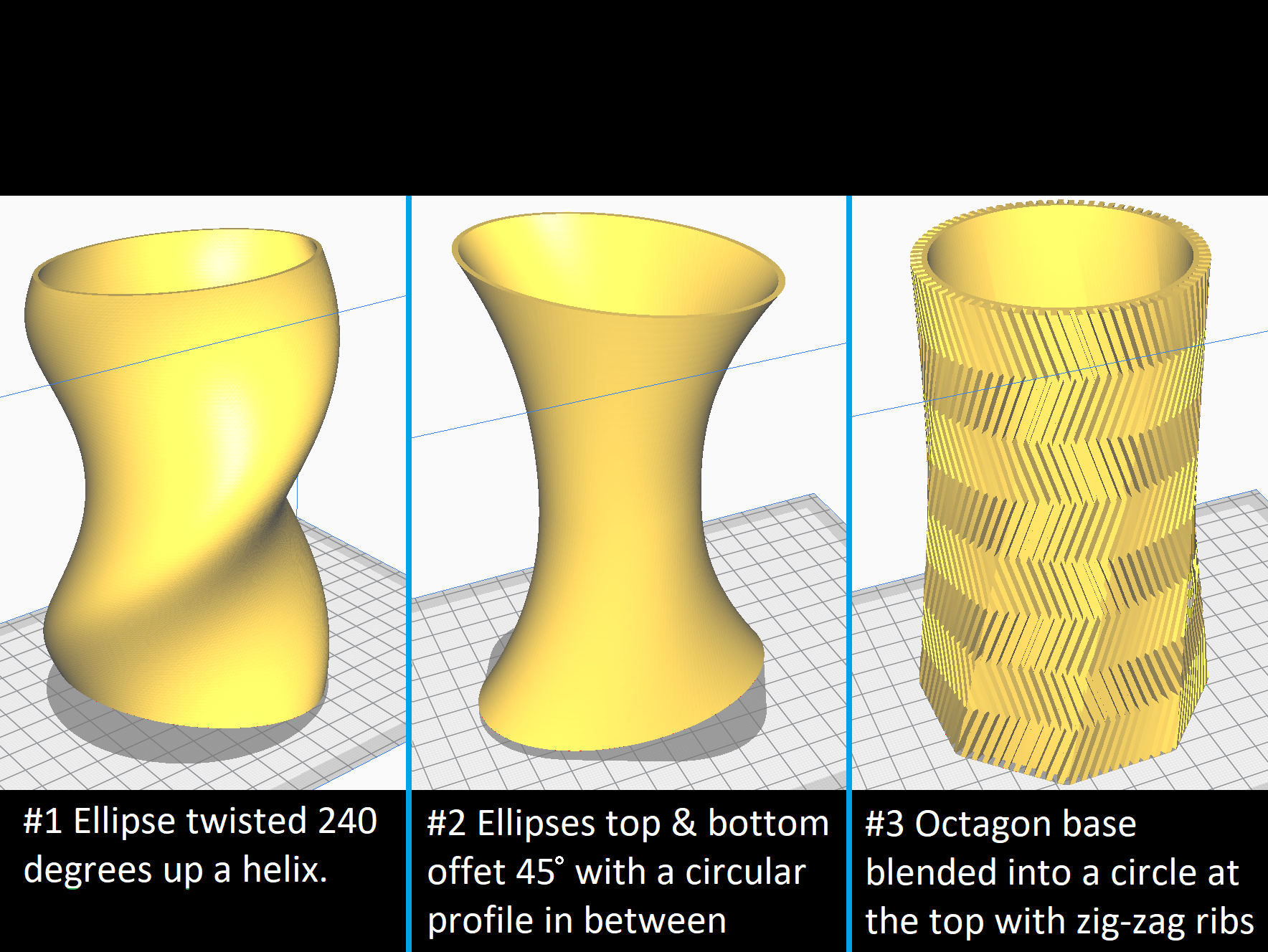 Three Geometric Vases - Collection #2