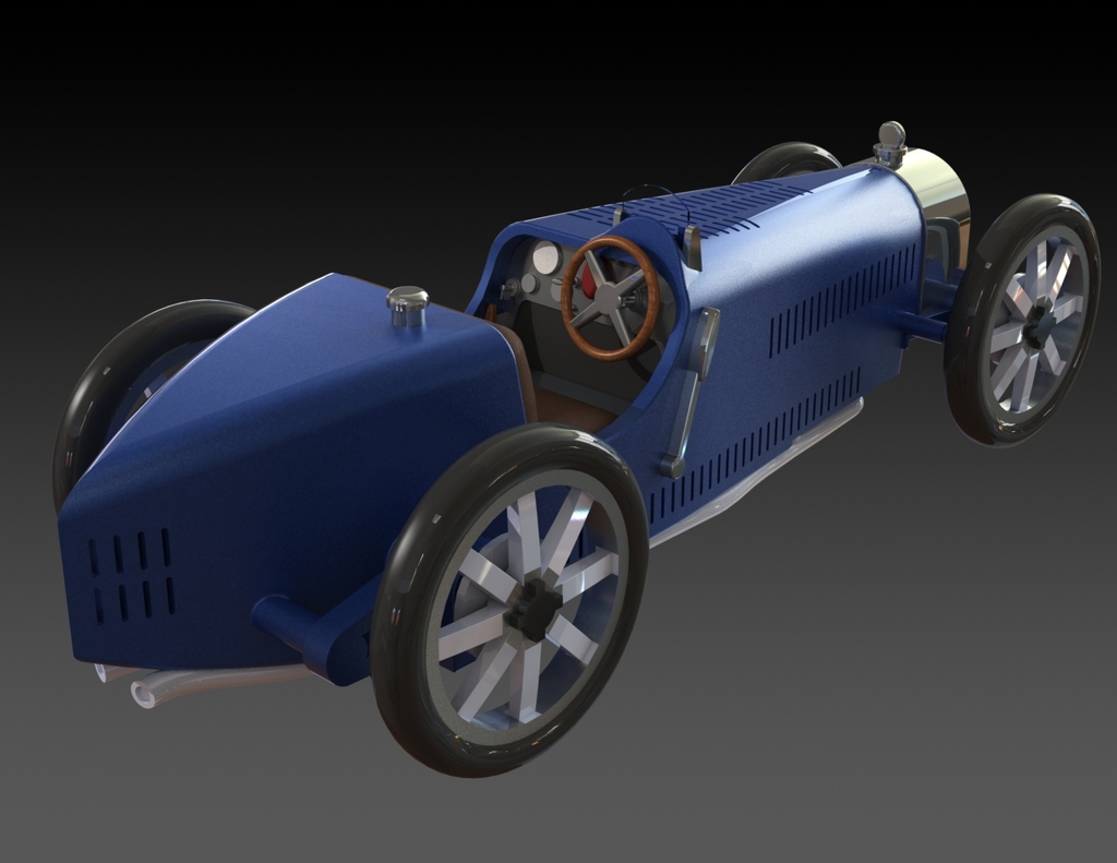 1:24 Scale Re-envisioned Bugatti T35-C SlotCar Design