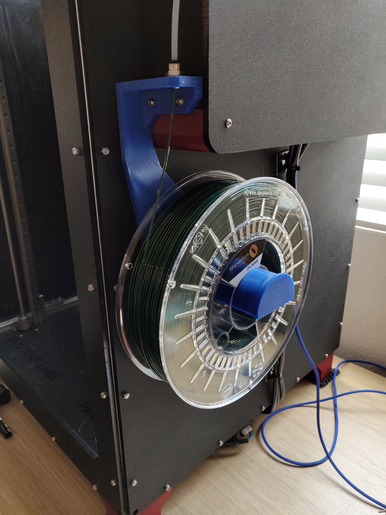 Filament Spool Holder for the Railcore II 300ZLT with Replaceable Spindle