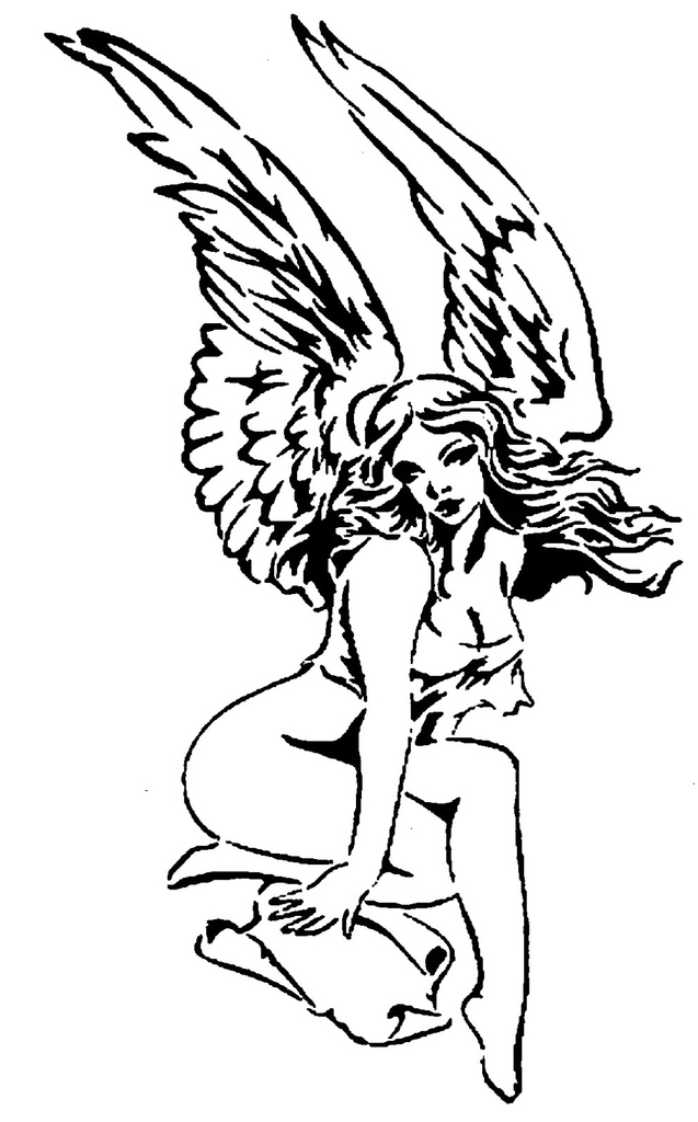 Angel girl stencil 6