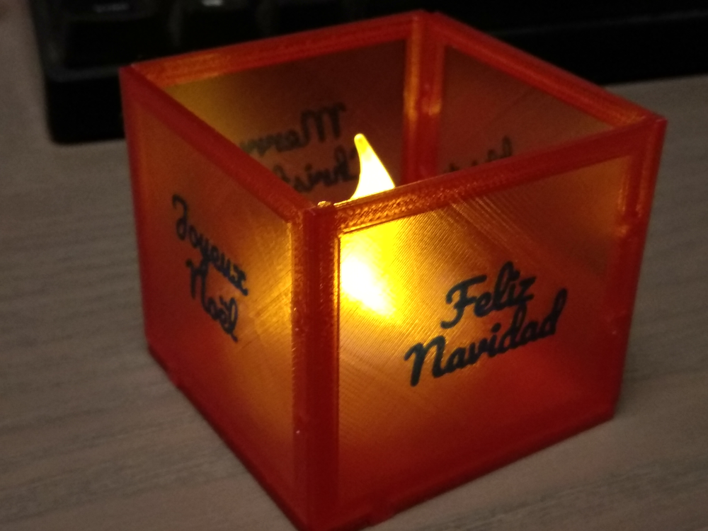 Pluggable Christmas tea light multi language "Merry Christmas"