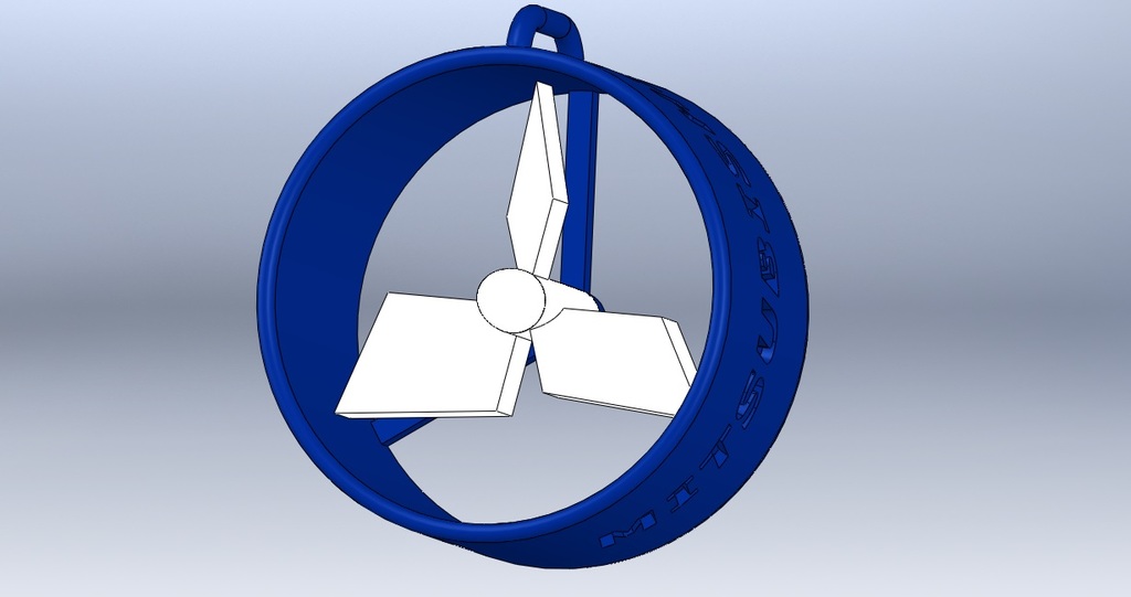 Mitsubishi ship propeller key chain