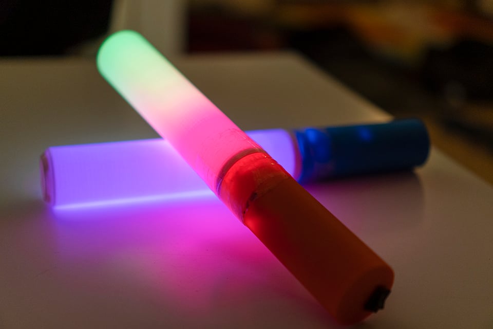 Rave stick from addressable LEDs