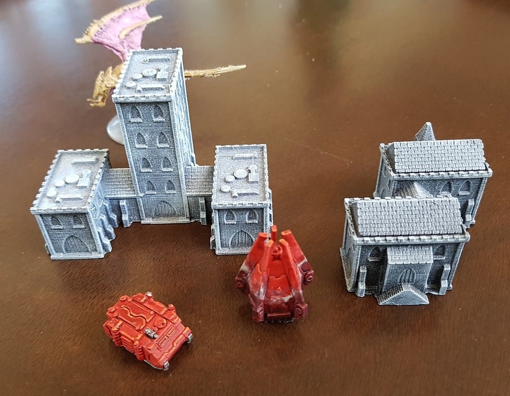 Gothic style Buildings for 6mm / 1:285 scale gaming sample