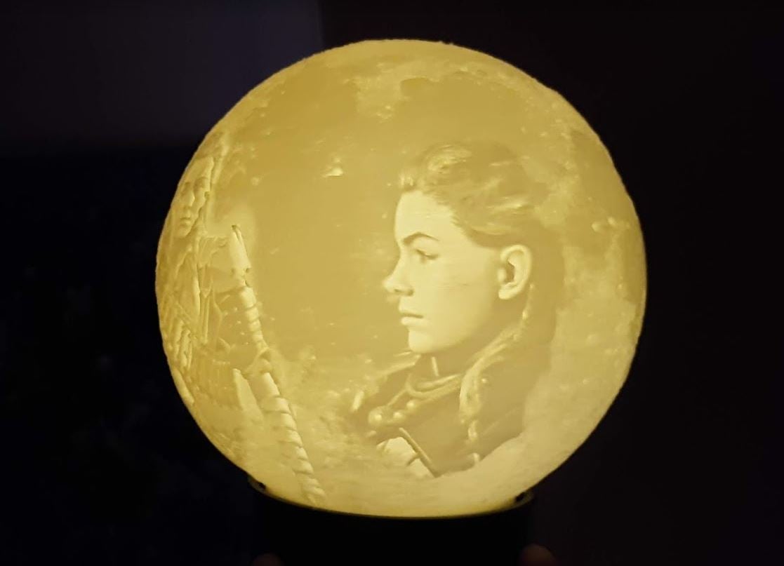 Moon Mond Lithophane + Youtube Link Anleitung