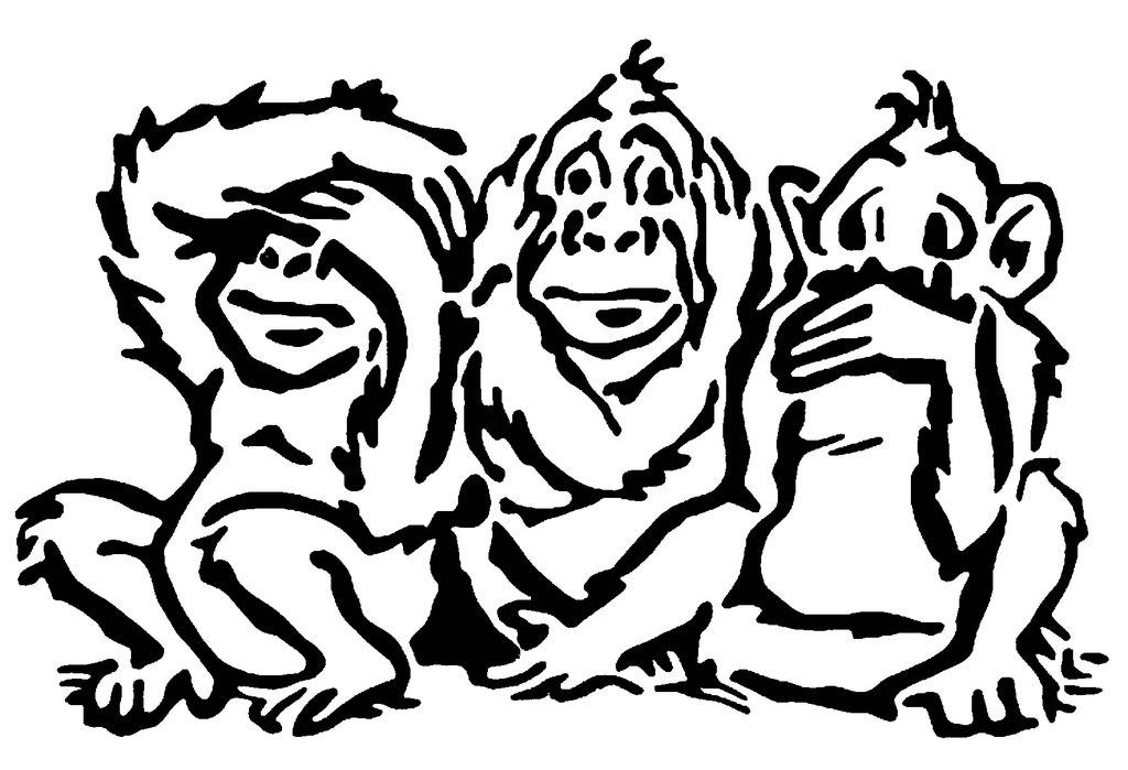 Wise Monkey stencil 2