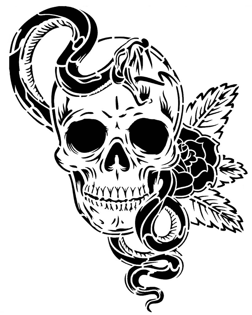 Skull Snake stencil