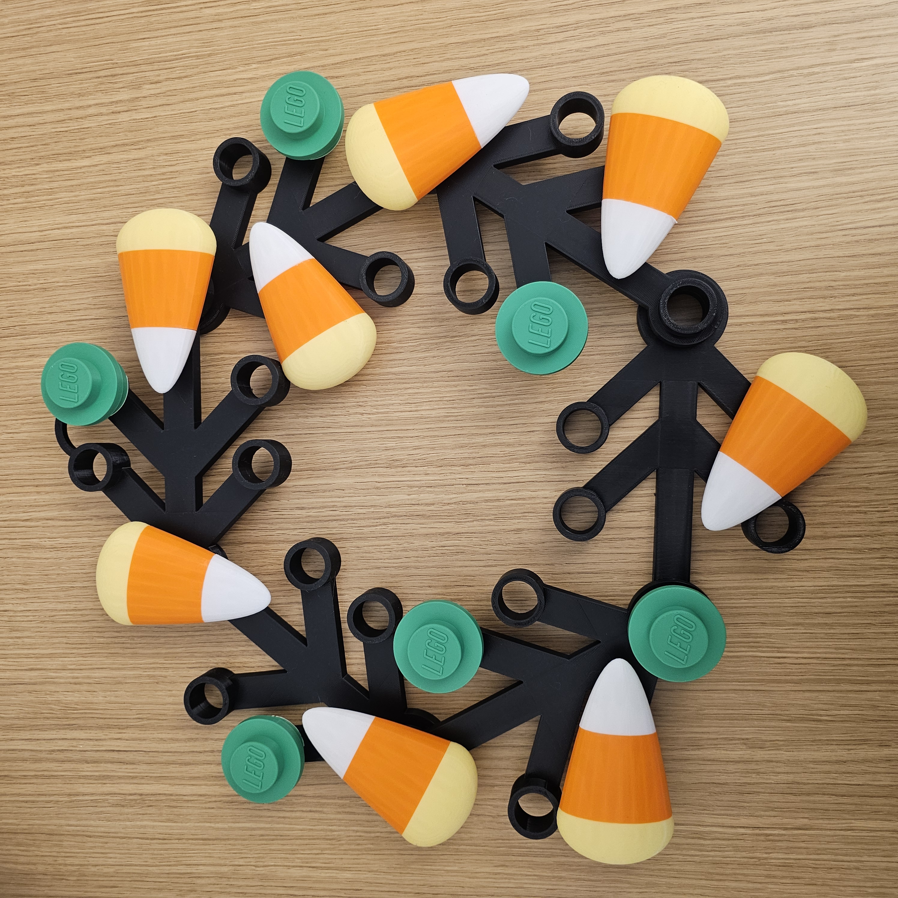 Candy Corn Brick Wreath for Halloween