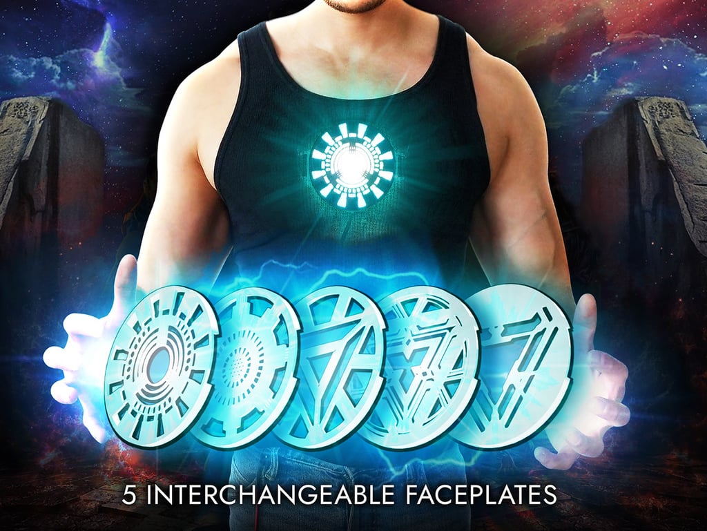 Wearable Iron Man Arc Reactor (Under The Shirt) - 5 Interchangeable Faceplates