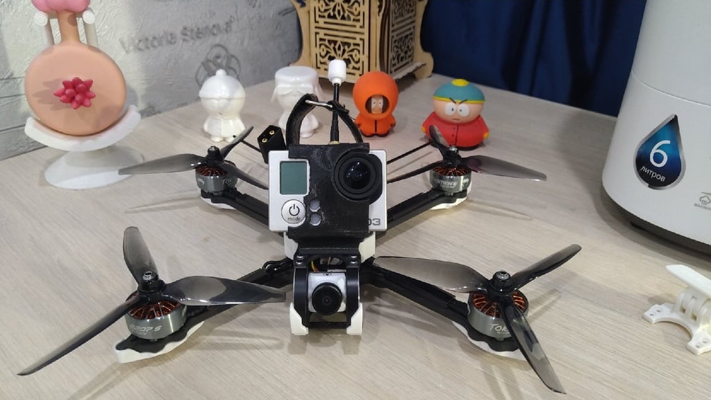 Gopro hero 3/4 fpv drone mount - easy access