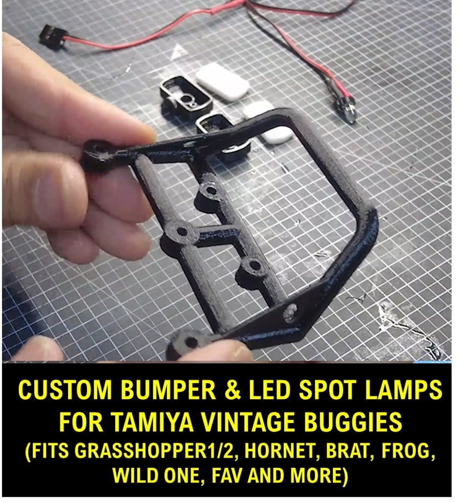 Custom Bumper & LED Spot Lamps for Tamiya Vintage Buggies