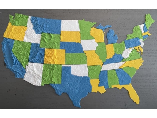Usa Lower 48 Topographic Relief Puzzle