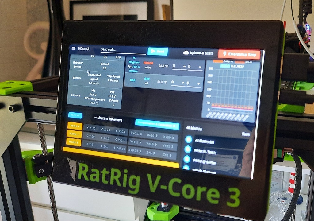 RatRig V-Core3 WaveShare 7 inch LCD Case and support