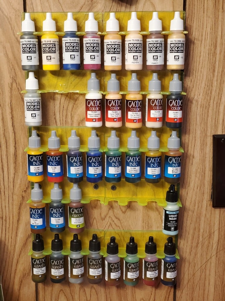 wall rack for model paint dropper bottles
