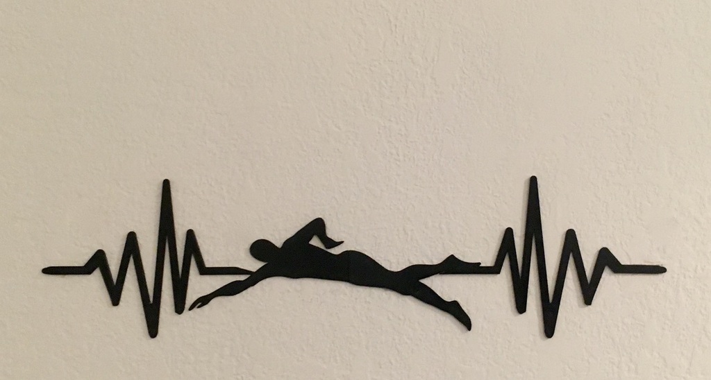 Swimmer Heart Pulse Wall Art