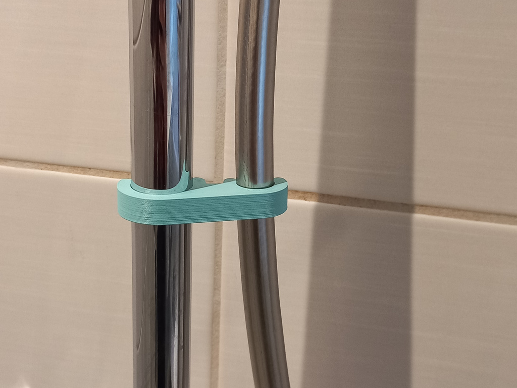 Shower hose clamp/holder (quick print, customizable)