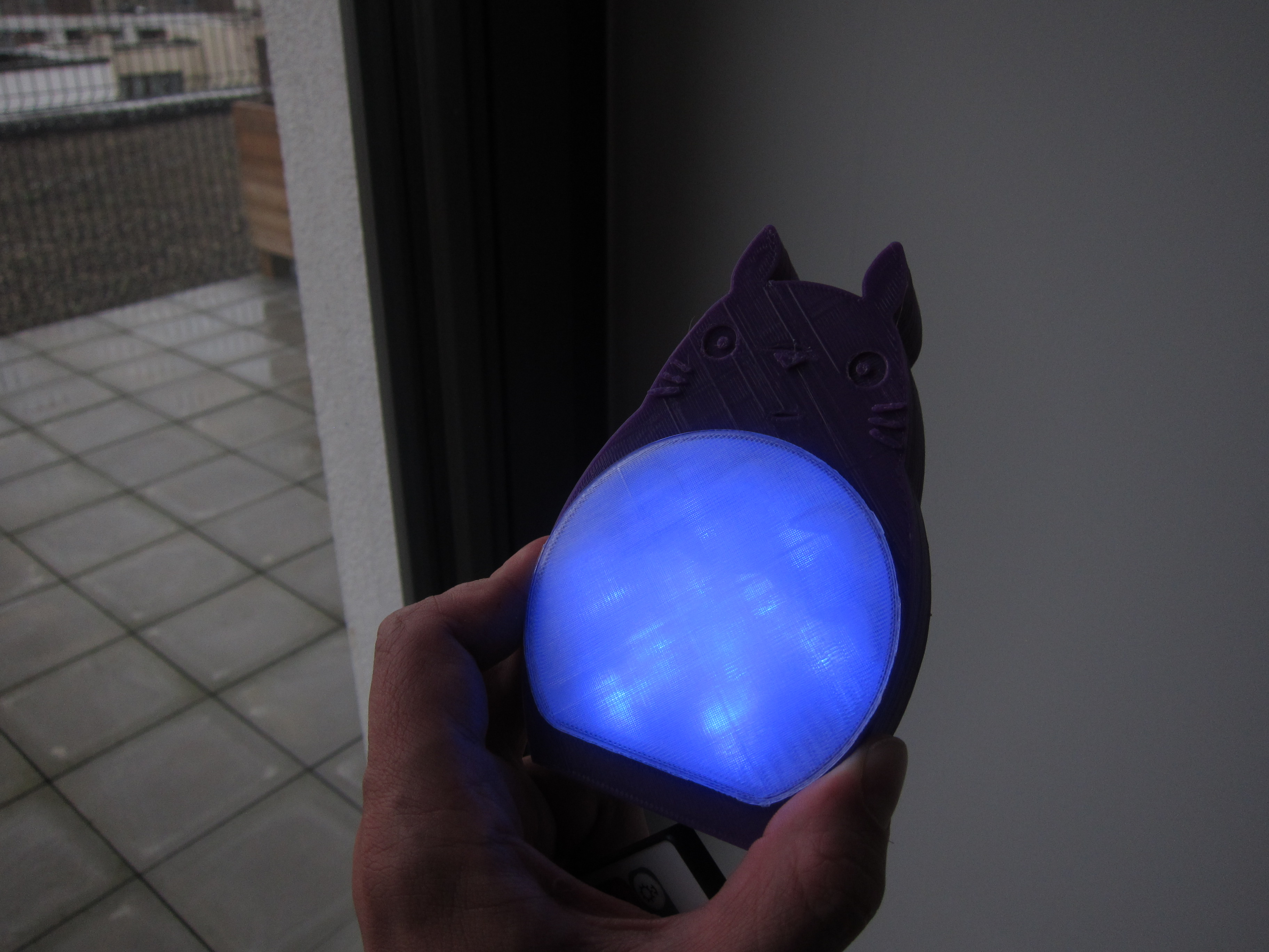 Totoro with rgb led belly and remote