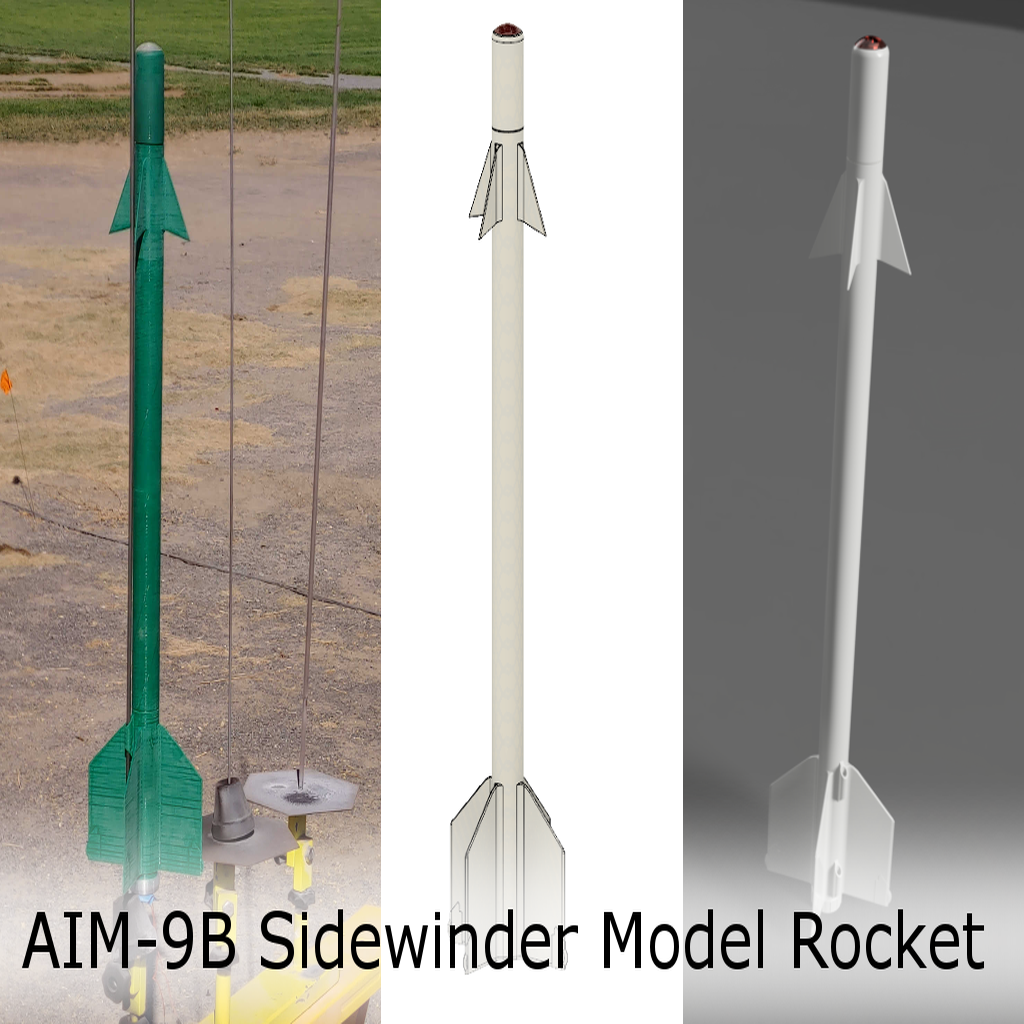 AIM-9B Sidewinder Model Rocket for 24mm (Estes D Engines)