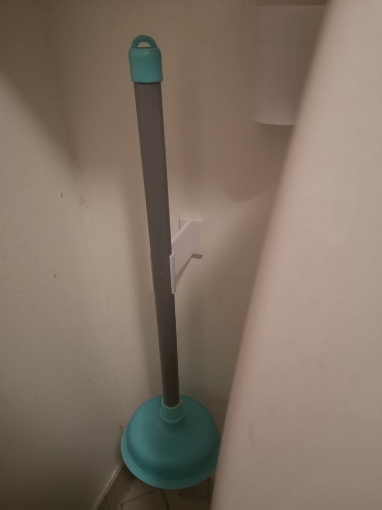 Toilet plunger wall clip holder 