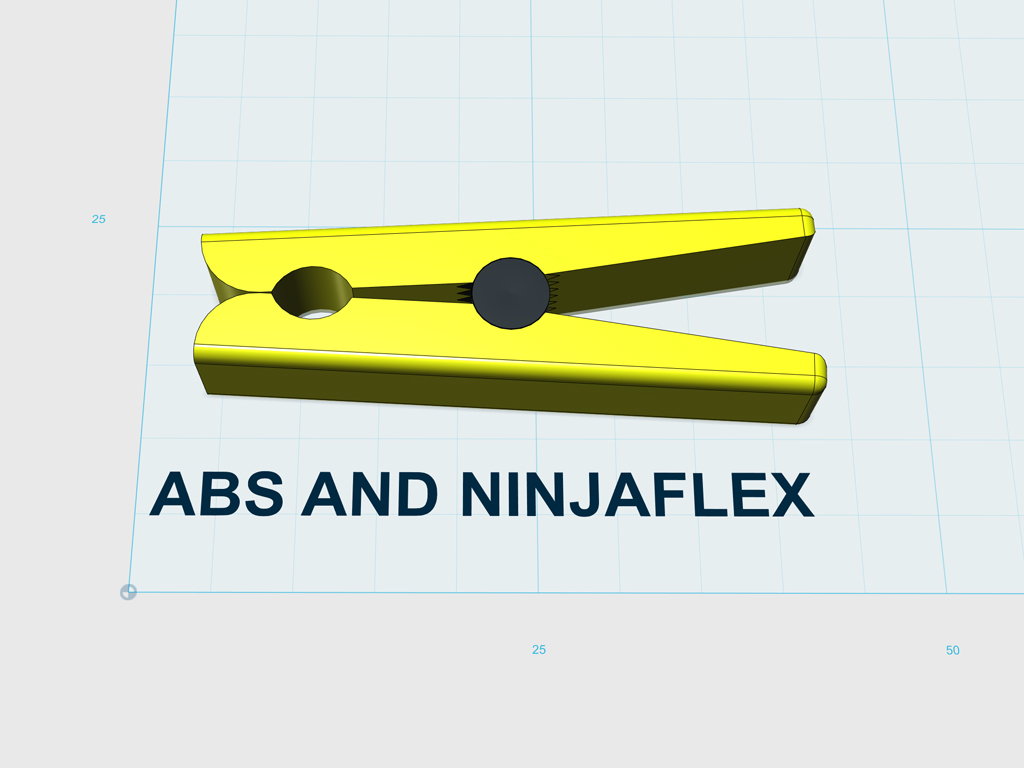 Clothespin filament clip with Ninjaflex