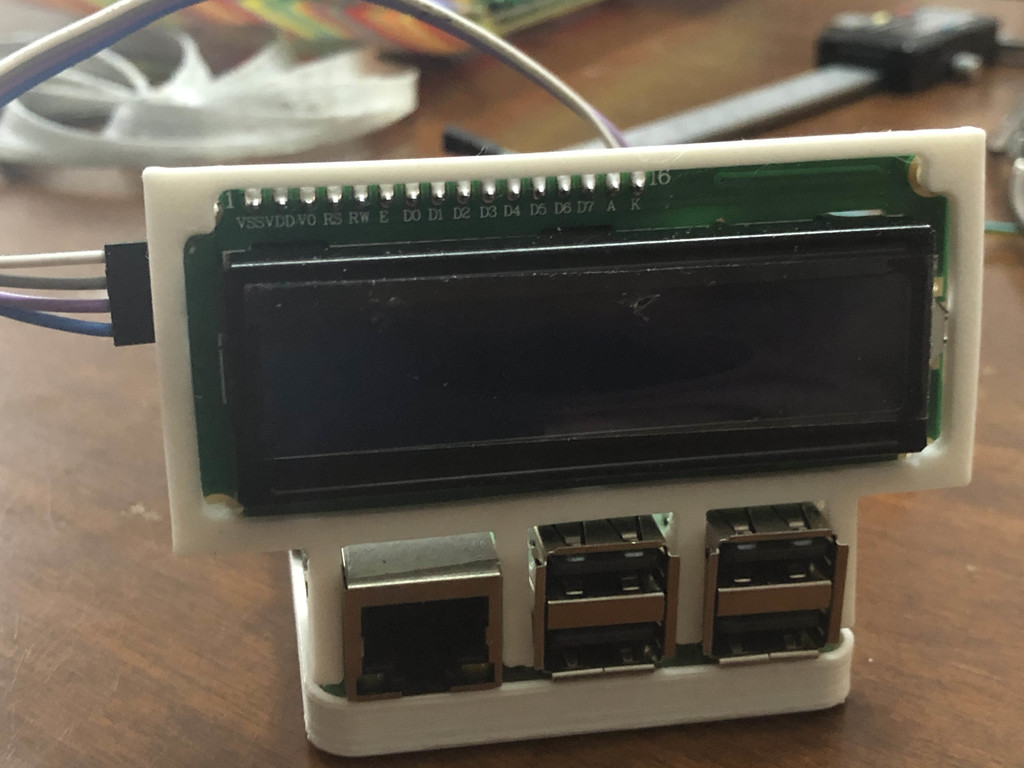 RPI LCD 16x2 holder + examples