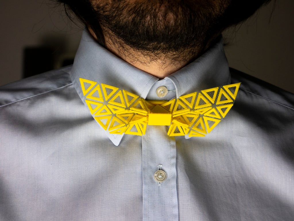 Bowrigami - origami bow-tie 3Dprinted on fabric