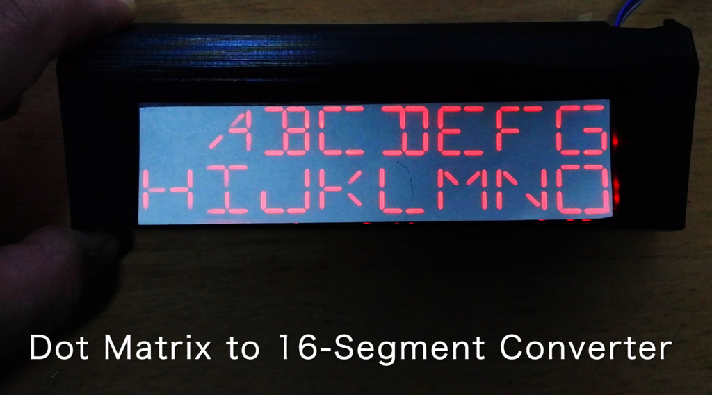 Dot Matrix to 16-Segment Display Converter
