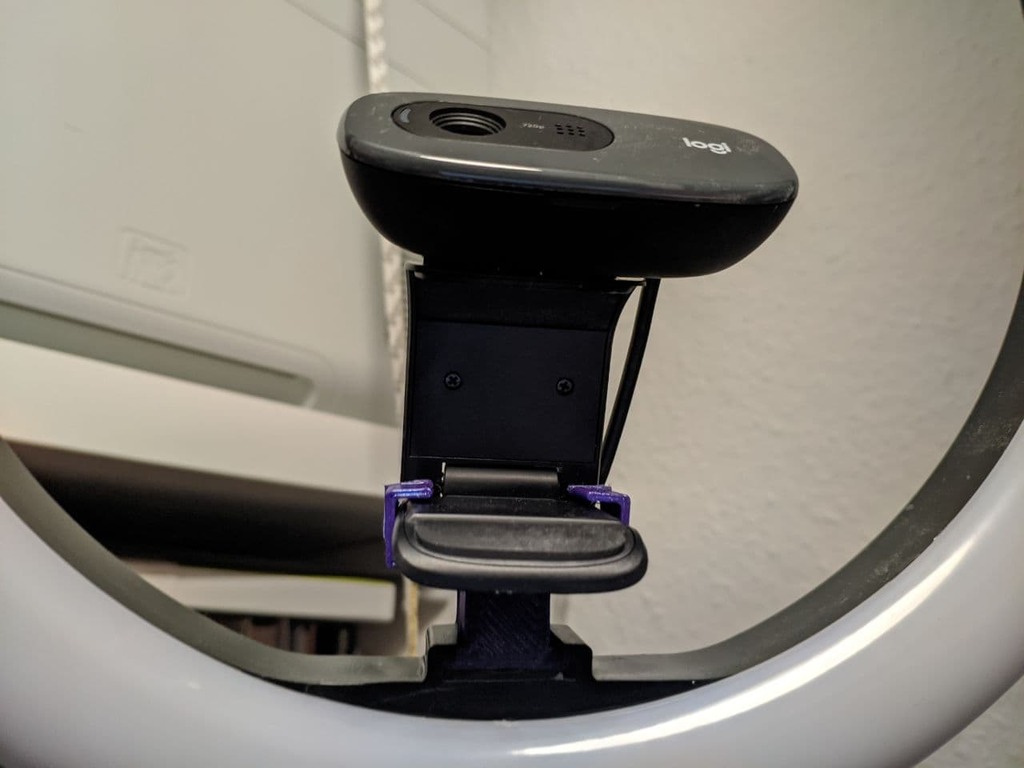 Logitech C270 webcam ring light / tripod mount adapter
