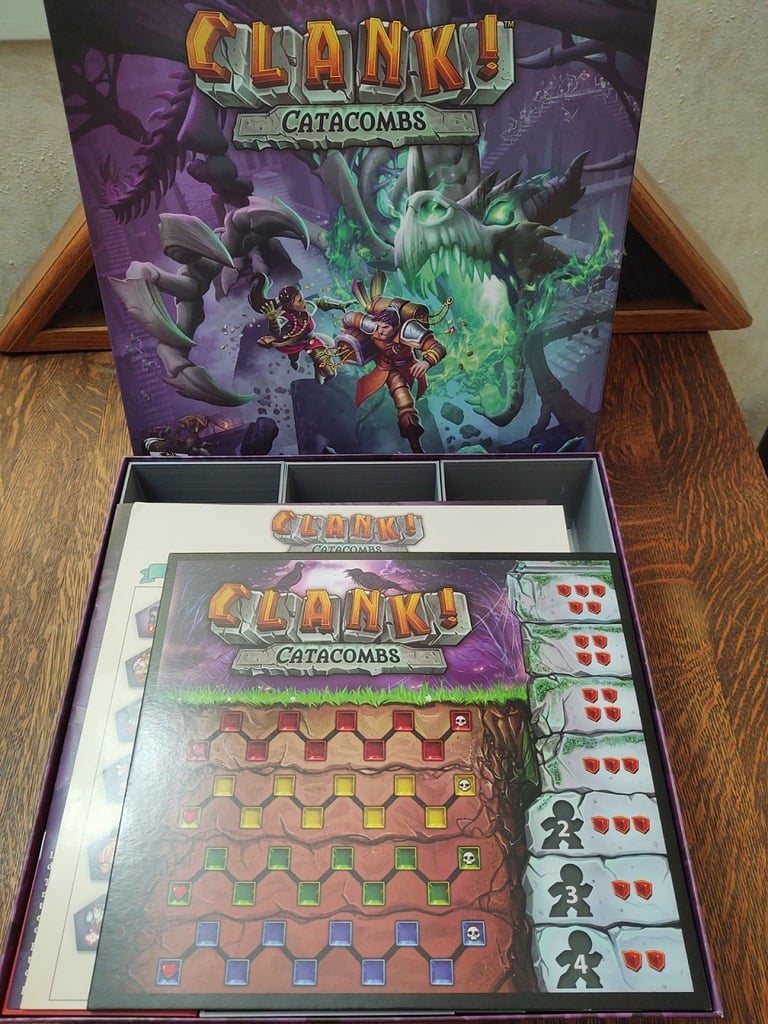 Clank! Catacombs insert & organizer - also holds Adventuring Party expansion