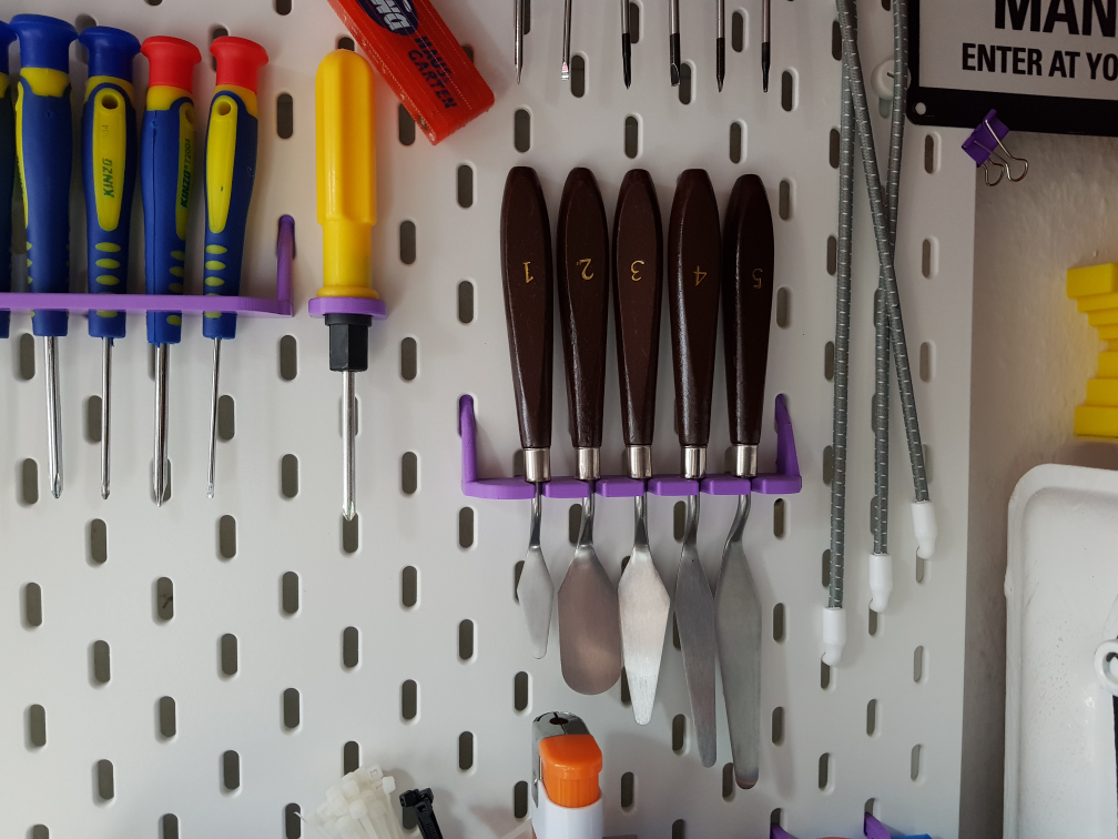Spatula holder for IKEA SKADIS (SKÅDIS) pegboard, 5 spatula