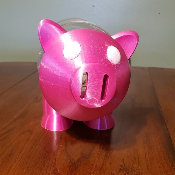 Piggy bank from empty pretzel jar