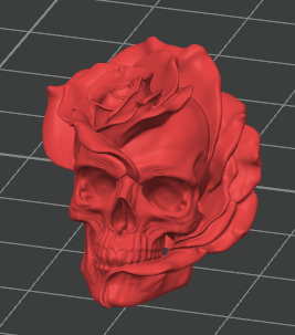Rose skull bead