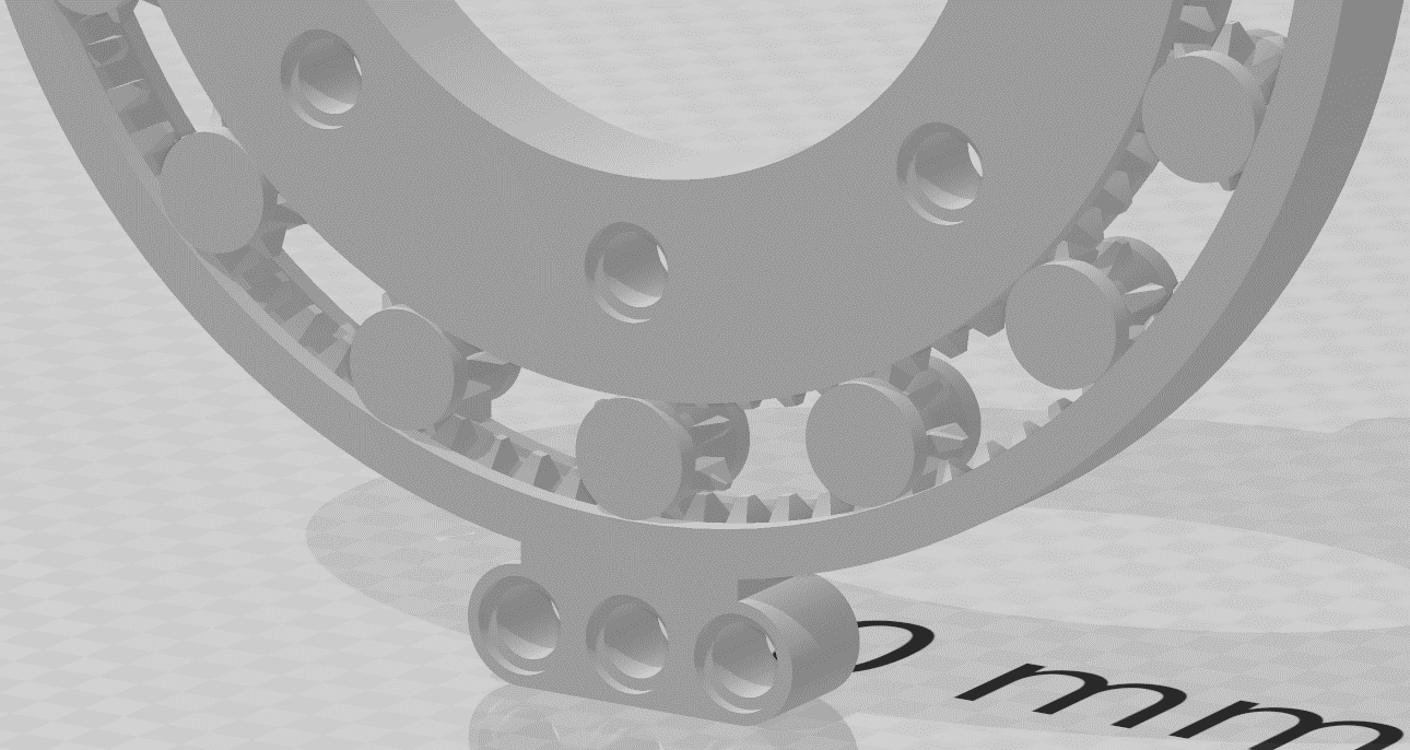 Lego-compatible small planetary gear bearing for sorting Lego bricks