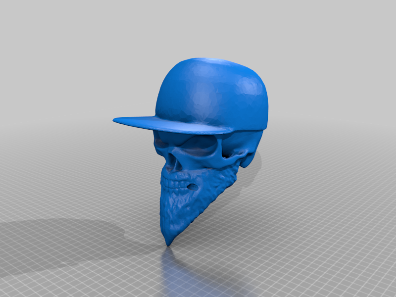 Skull with Beard with Hat with Pencil hole