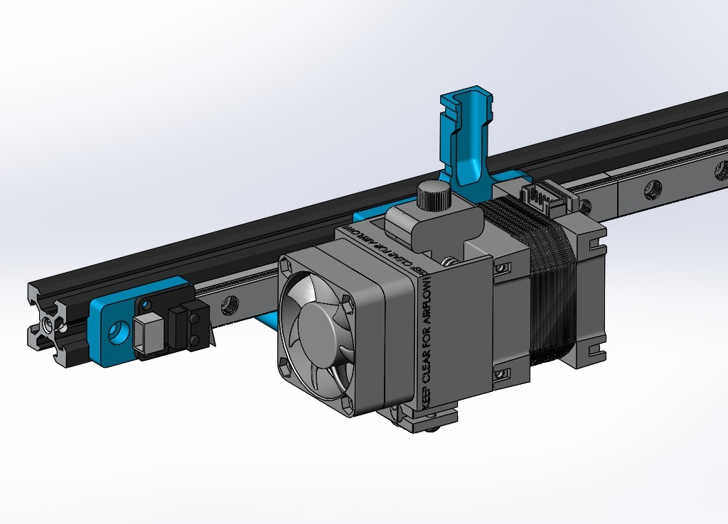 Hemera mount for Hiwin MGN12H linear rails (BLV Ender 3) incl. belt tensioner