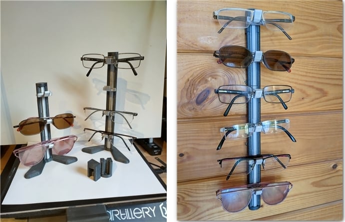 Glasses holder, modular expandable, wall mounting