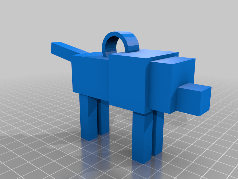 mincraft dog keychain