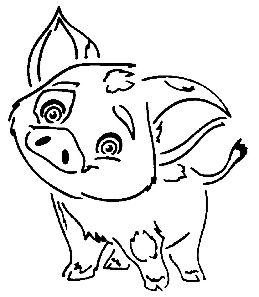 Pua the pig stencil 2