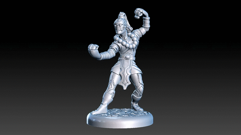 Miniatura 2 do modelo 3D Warforged Monk