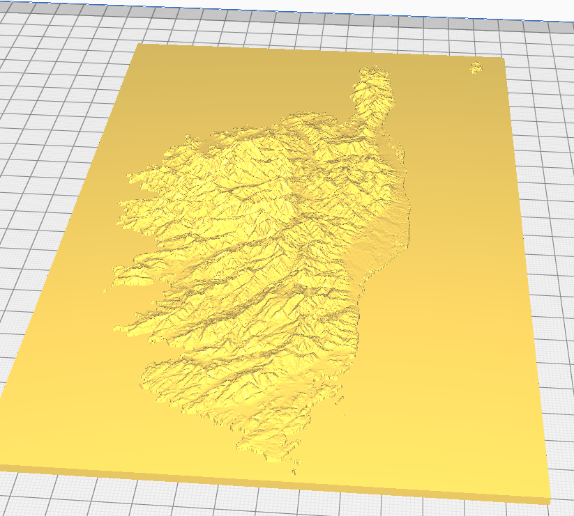 Corse Miniature Topographic Map (Exact Proportion)