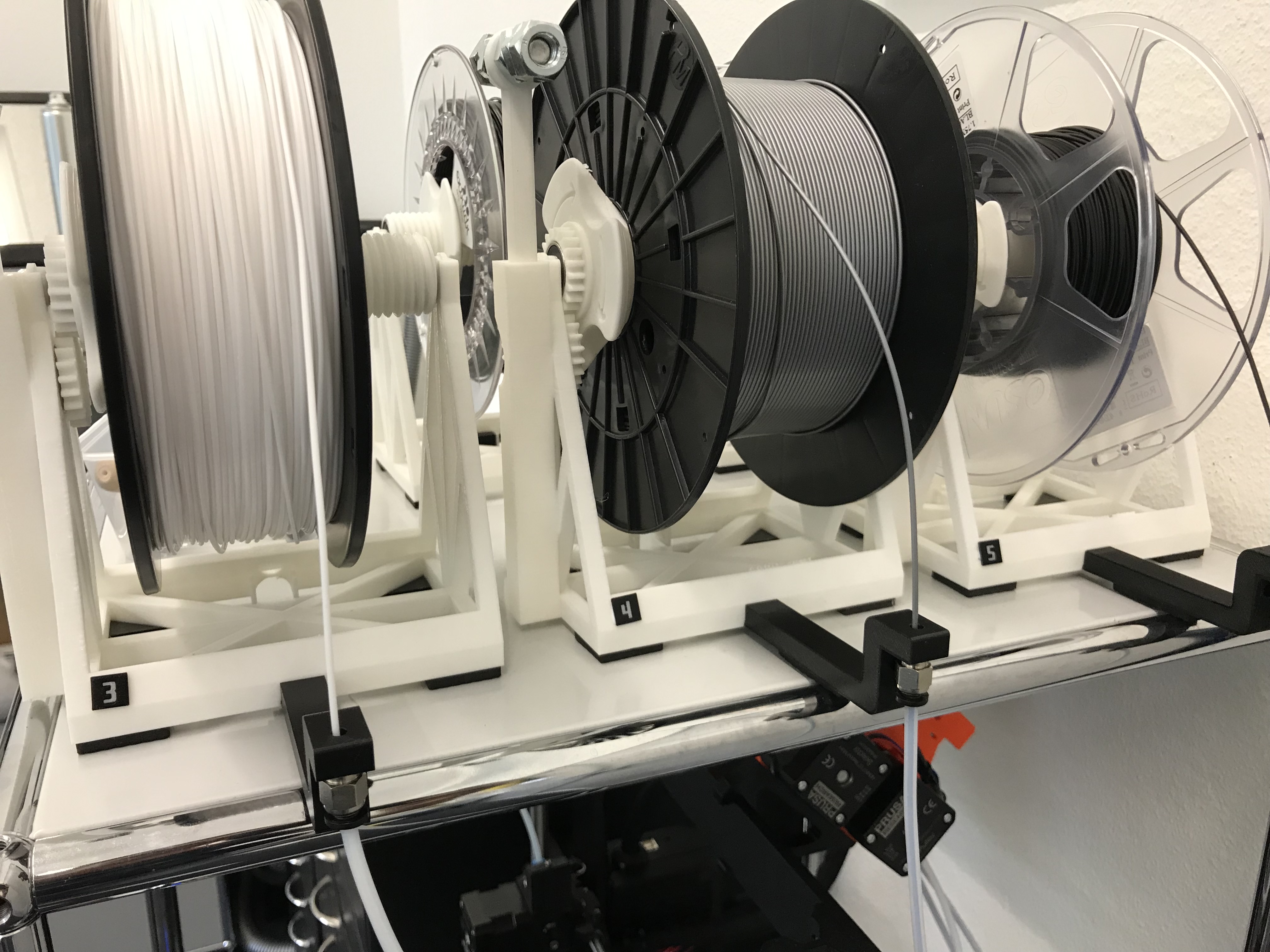 Numbers fitting Multiple Mechanism Auto-Rewind Spool Holder
