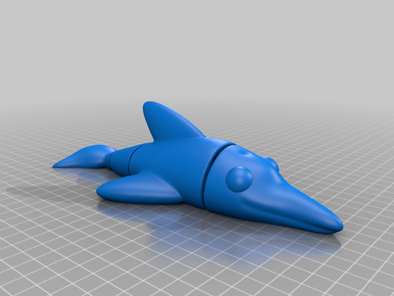 Dolphin Flexi Fidget Toy - print in place