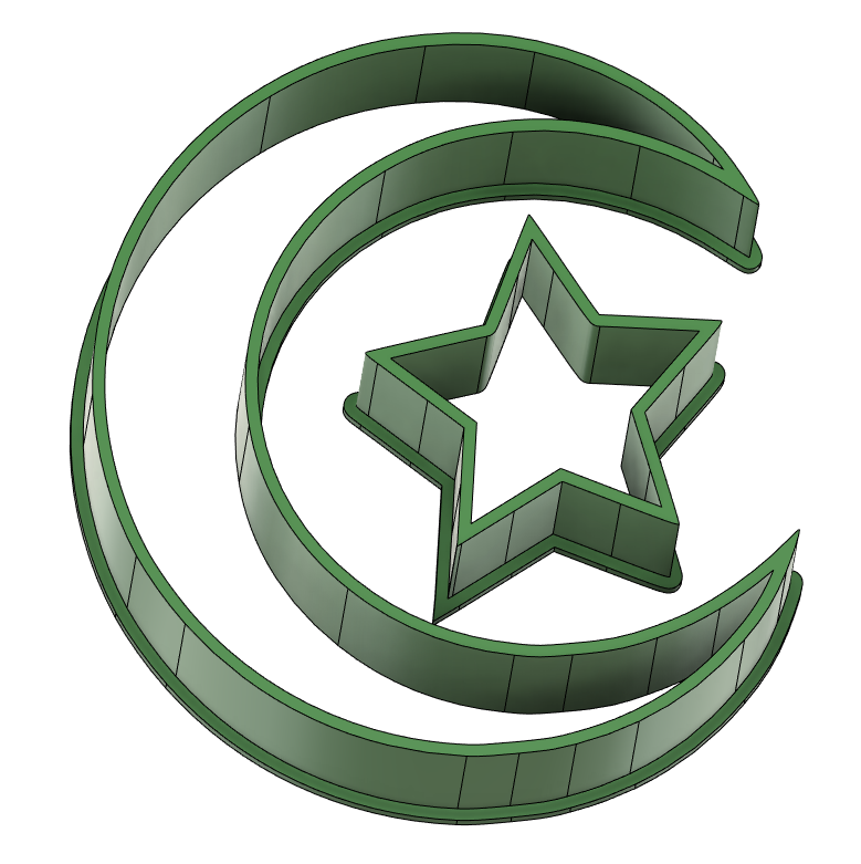 Crescent Moon and Star Islamic Cookie Cutter
