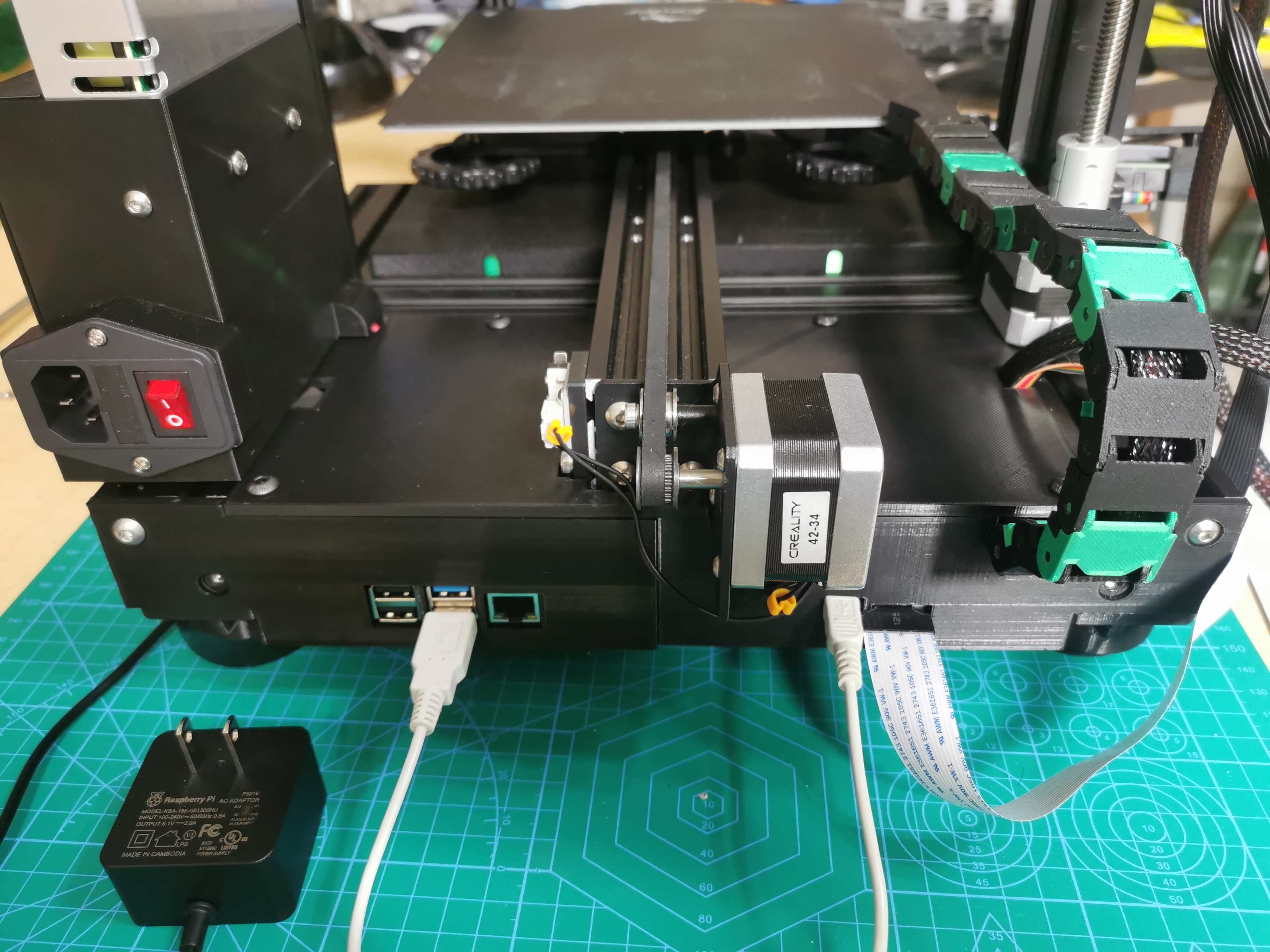 Ender 3 Pro Case Extended Raspberry Pi 4 Remix (Stock Pi PSU, Dual Fan)